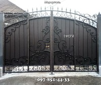 Ворота распашные, металлические сварные ворота, кованые, фото, купить.
