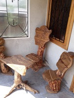 Столи, лавки, крісла декоративні для альтанок. Вироби з натурального дереваю Художнє оформлення.