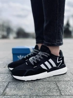 Кроссовки Adidas Nite Jogger ЗM (чёрные с белой подошвой)