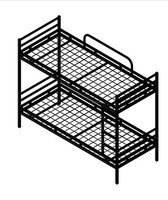 Надміцне металеве двоярусне ліжко в стилі лофт (Loft).